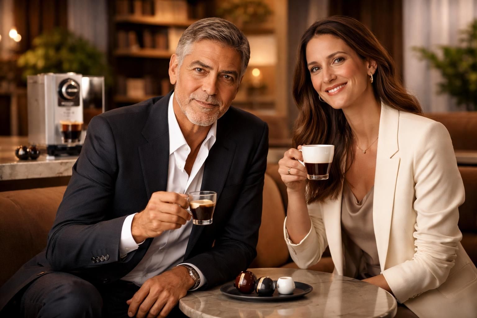 Pub nespresso acteur : George Clooney, Camille Cottin